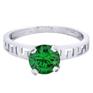Emerald Promise Ring 10K Gold / 2.1 Grams