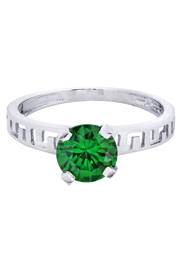 Emerald Promise Ring 10K Gold / 2.1 Grams