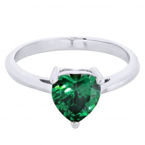 Emerald Promise Ring 10K Gold / 2.2 Grams