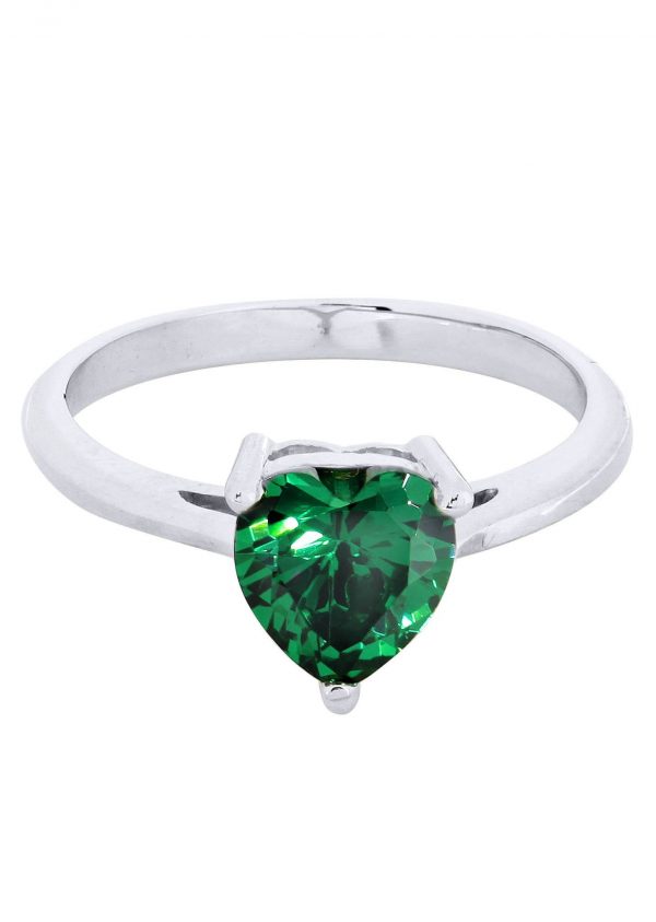 Emerald Promise Ring 10K Gold / 2.2 Grams