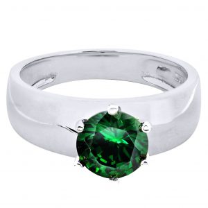 Emerald Promise Ring 10K Gold / 3.5 Grams