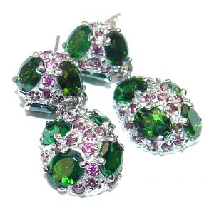 Emerald Chrome Diopside .925 Sterling Silver handmade earrings