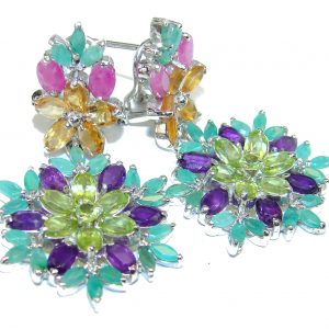 Spectacular Authentic Peridot Emerald .925 Sterling Silver handmade earrings