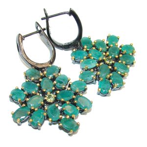 Spectacular Emerald .925 Sterling Silver handmade earrings