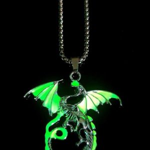 Fashion Women Men Luminous Dragon Pendant Trendy Necklace Jewelry Online Emerald green